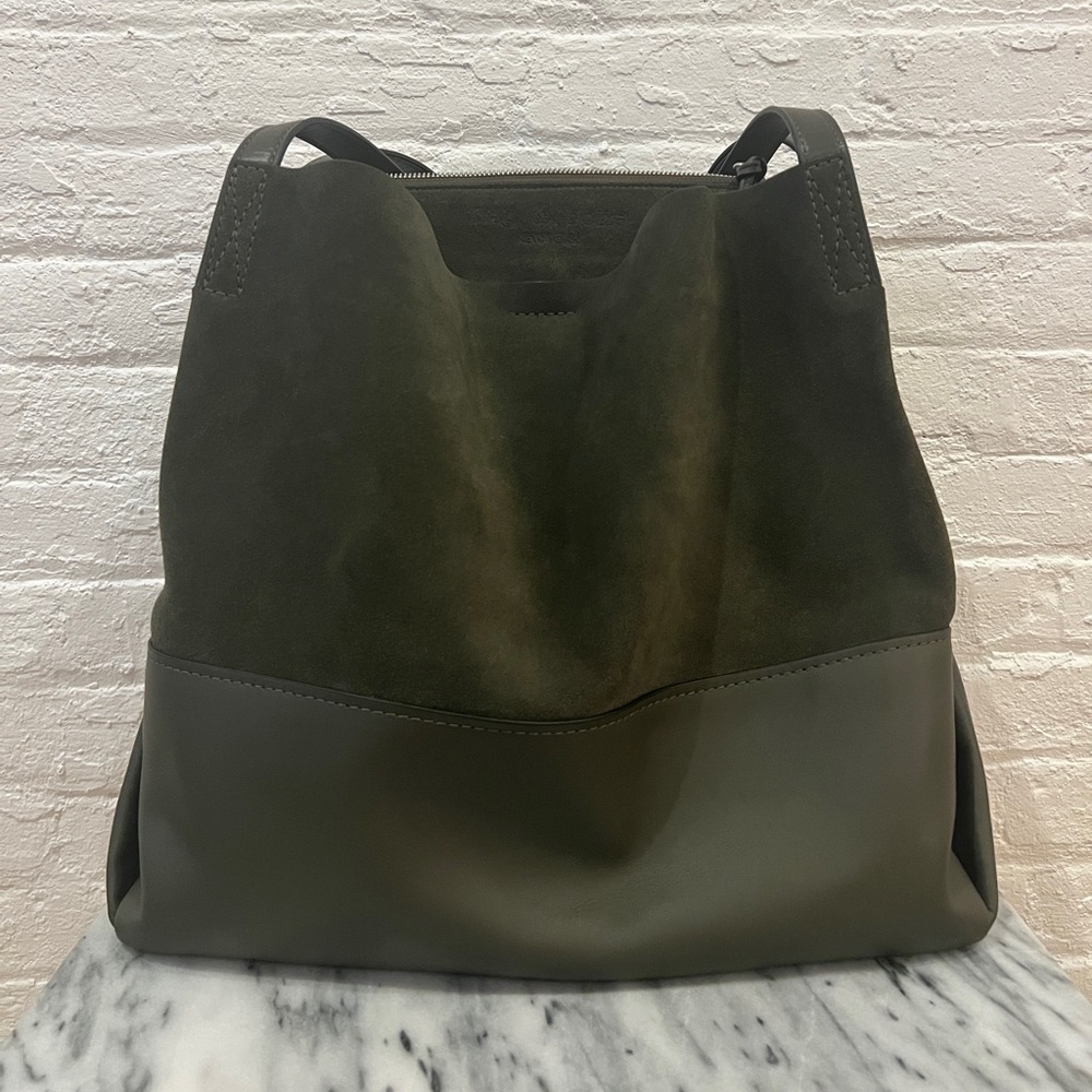 rag & bone Olive Suede Leather Tote Passenger 2.0
